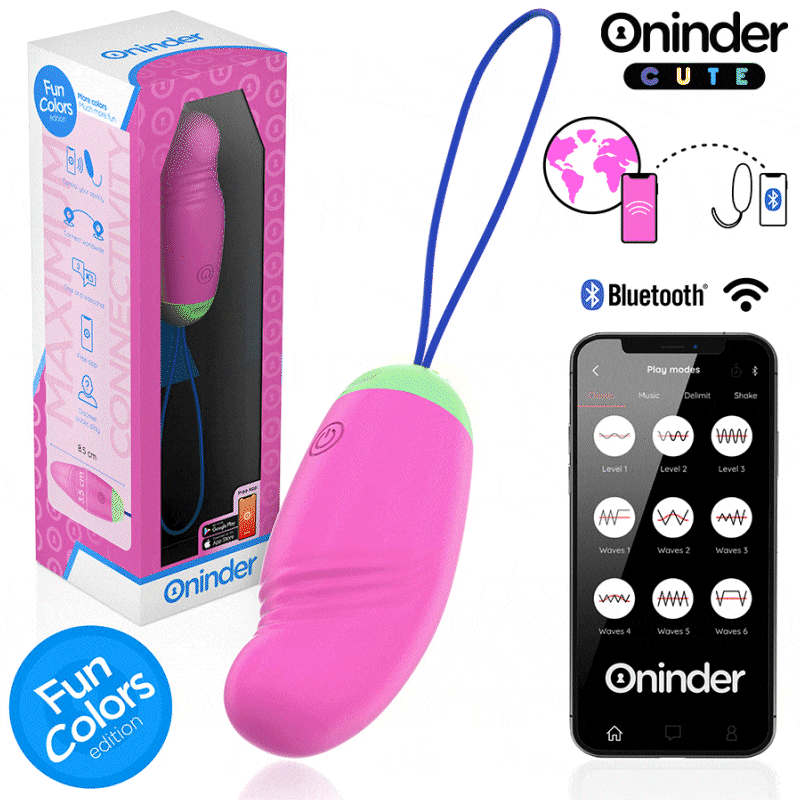 Oninder Cute – Liebe und Vergnügen: 360° Vibrierendes und Rotierendes Silikon-Ei – Kostenlose Weltweite App
