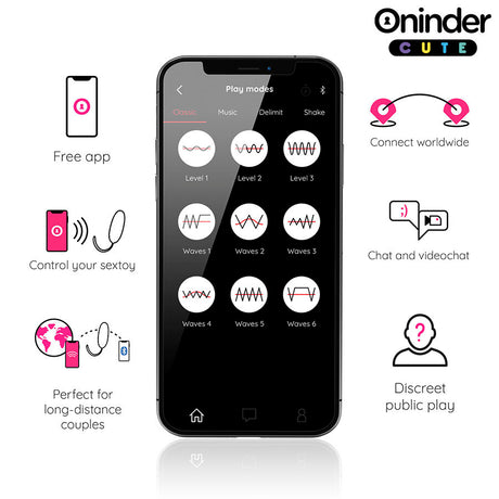 Vibrator Liebe Vergnügen VibrWave-Kopfen mit Silikon-Ei Kostenlose Globale App Türkis 4,3 cm.4
