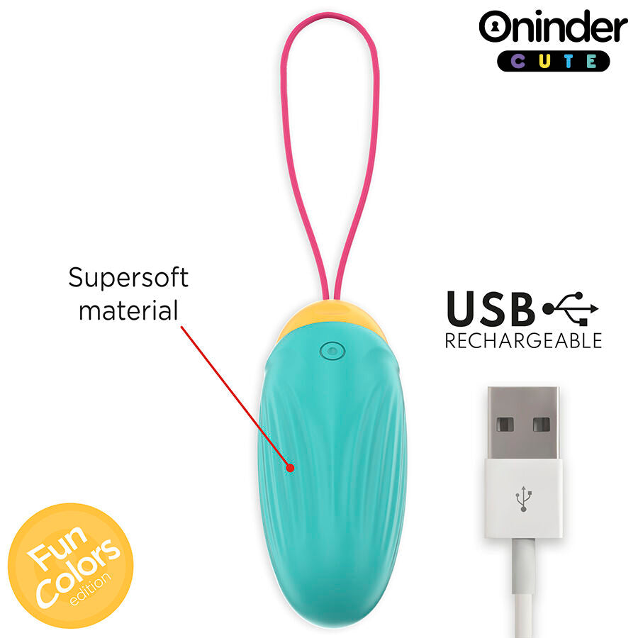 Oninder Cute – Vibrierendes Liebes- und Vergnügens-Ei – Rotierende Silikon-Edelsteine – Kostenlose Globale App