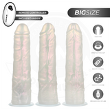 Cock Miller - Dildo mit Saugnäpfen, Lichtern und Vibration mit Fernbedienung Weiss 21,5 cm