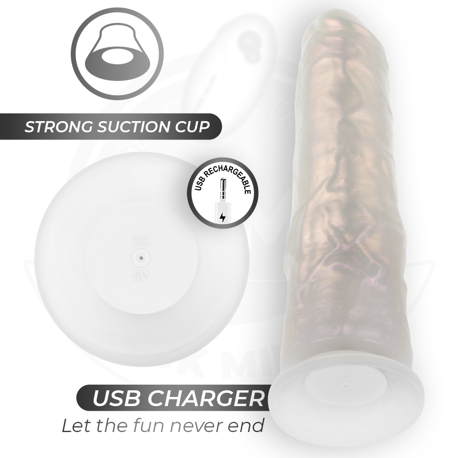 Cock Miller - Dildo mit Saugnäpfen, Lichtern und Vibration mit Fernbedienung Weiss 19,5 cm