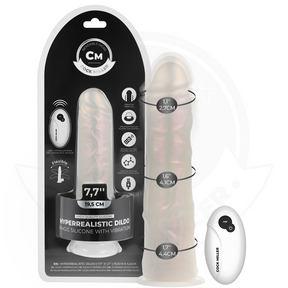 Cock Miller - Dildo mit Saugnäpfen, Lichtern und Vibration mit Fernbedienung Weiss 19,5 cm
