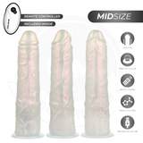 Cock Miller - Dildo mit Saugnäpfen, Lichtern und Vibration mit Fernbedienung Weiss 20,5 cm
