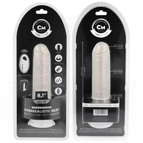 Cock Miller - Dildo mit Saugnäpfen, Lichtern und Vibration mit Fernbedienung Weiss 20,5 cm