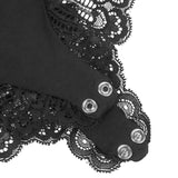 Subblime - Schwarzer Teddy mit Blumenspitzendetail S/M