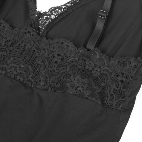 Subblime - Schwarzer Teddy mit Blumenspitzendetail L/XL