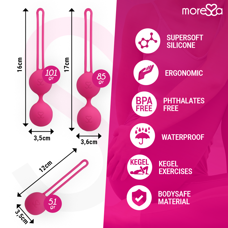Moressa - Osian Set Premium Silikon Rosa (Osian One - 51 g | Osian Two - 101 g | Osian Three 85 g)