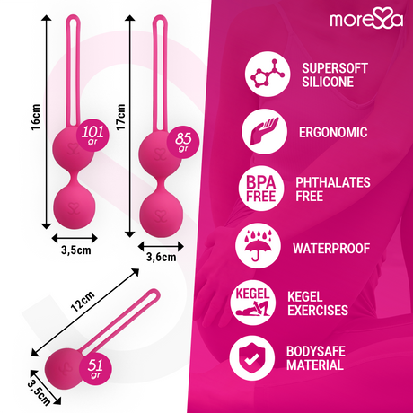 Moressa - Osian Set Premium Silikon Rosa (Osian One - 51 g | Osian Two - 101 g | Osian Three 85 g)