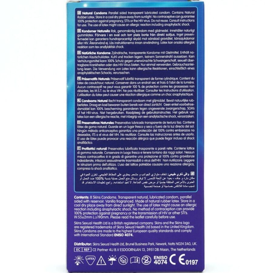Skins - Natürliche Premium-Kondome Packung 8