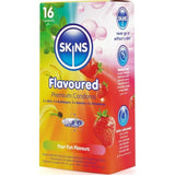 Skins - Premium-Kondome mit Verschiedenen Geschmacksrichtungen, 16er-Pack