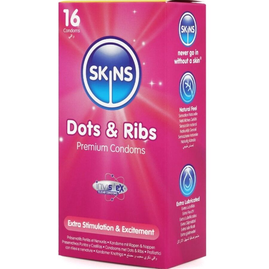 Skins - Dots & Ribs Premium-Kondome Packung 16