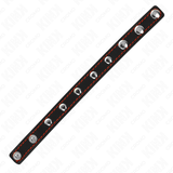Kink - Penisring aus Leder mit Druckverschluss Rot Futter 21 x 1,5 cm