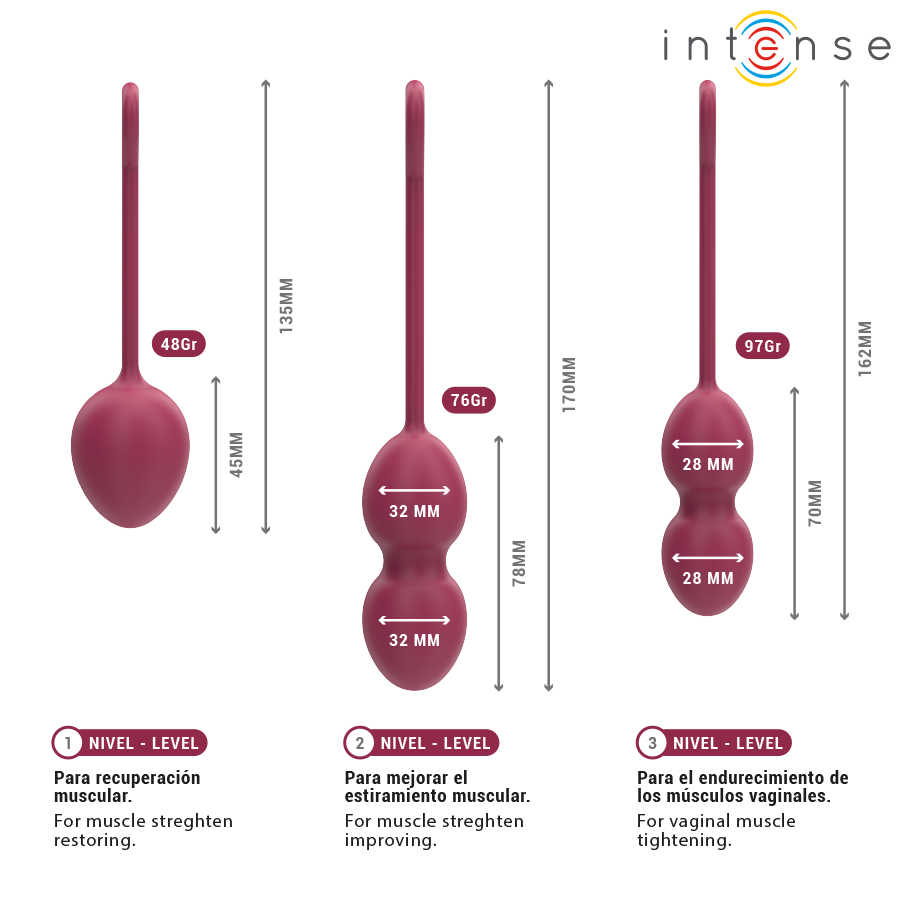 Intense - Charli Kegel Ball Kit Burgund