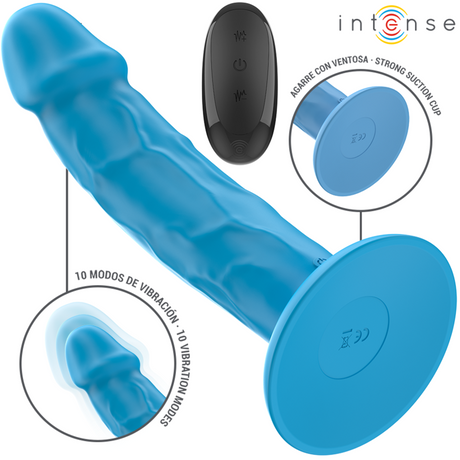 Intense - Phoebe Realistischer Vibrator 10 Vibrationen Blaue Fernbedienung
