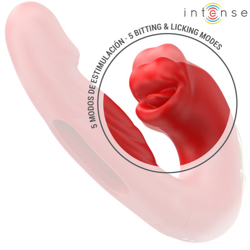 Intense - Nathy Doppelvibrator mit Multifunktions-Stimulierender Mund Rot