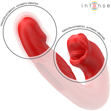 Intense - Nathy Doppelvibrator mit Multifunktions-Stimulierender Mund Rot