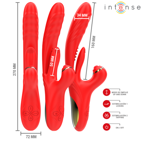 Intense - Rosalia Multifunktionsvibrator 3 in 1 Rot
