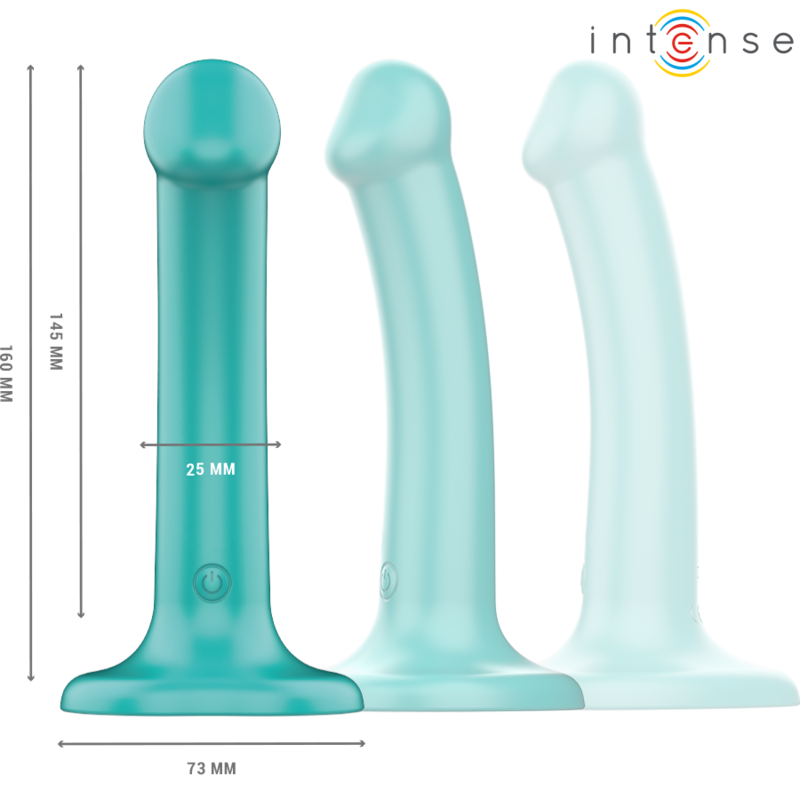 Intense - Katie Vibrator mit Saugnäpfen 10 Vibrationen Blau Fernbedienung