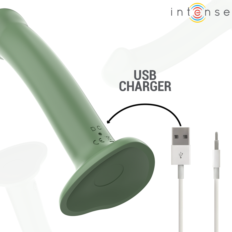 Intense - Becca Vibrator mit Saugnapf 10 Vibrationen Grüne Fernbedienung