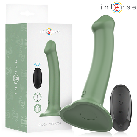 Intense - Becca Vibrator mit Saugnapf 10 Vibrationen Grüne Fernbedienung