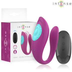 Intense - Annie U-Förmiger Vibrator und Stimulator Lila Fernbedienung