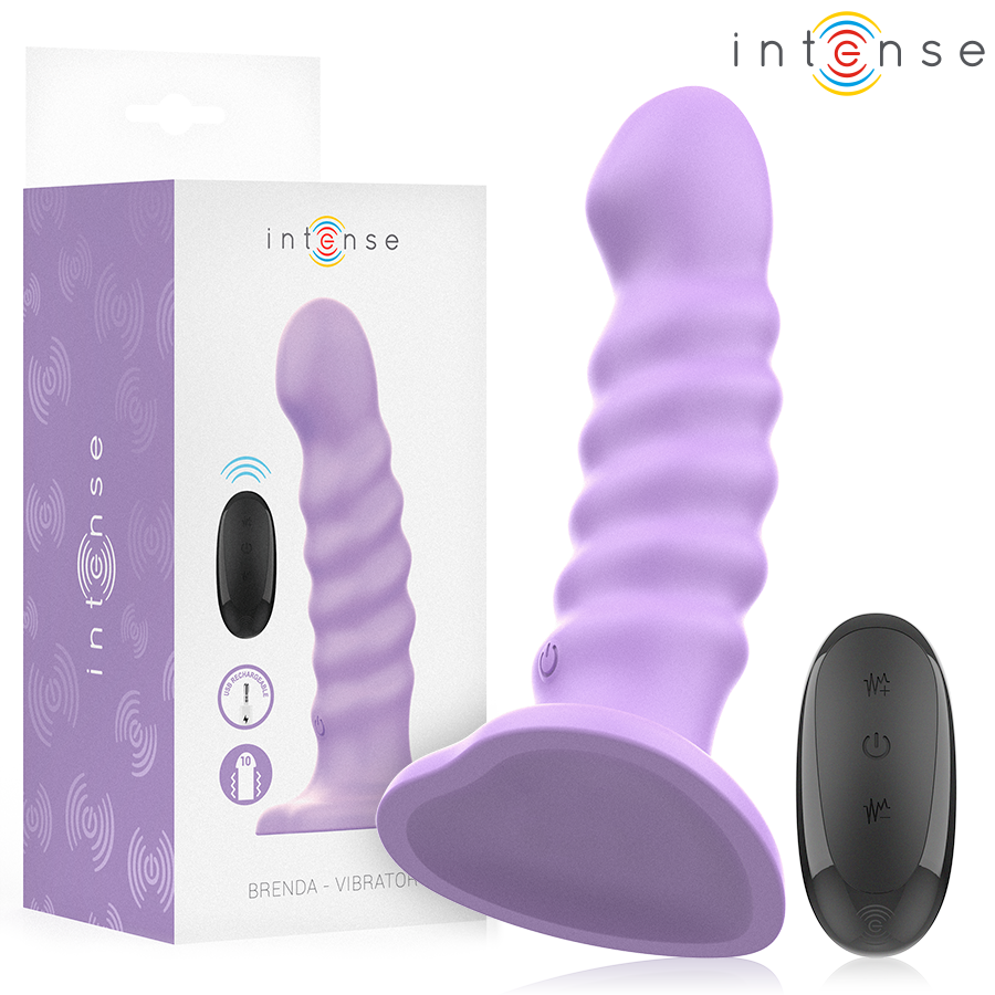 Intense - Brenda Vibrator Grösse M Spiralendesign 10 Vibrationen Lila Fernbedienung