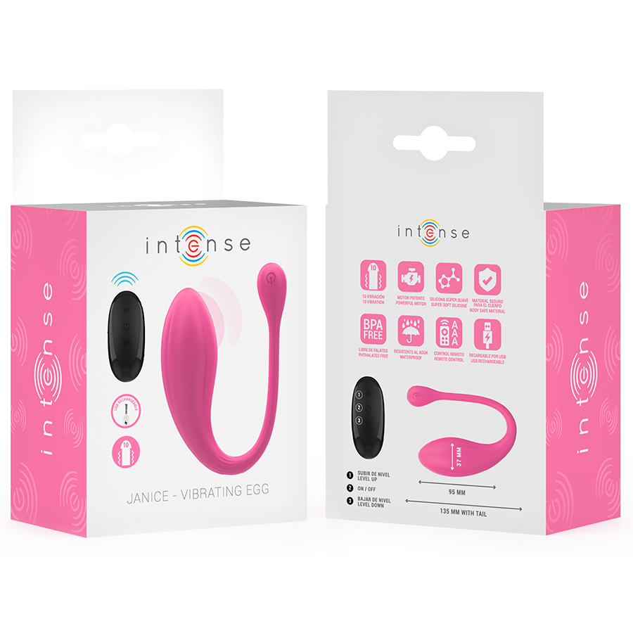 Intense - Janice U Vibrator Doppelstimulation 10 Vibrationen Rosa Fernbedienung