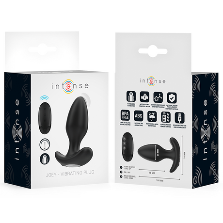 Intense - Joey Anal Plug 10 Vibrationen Schwarz Fernbedienung