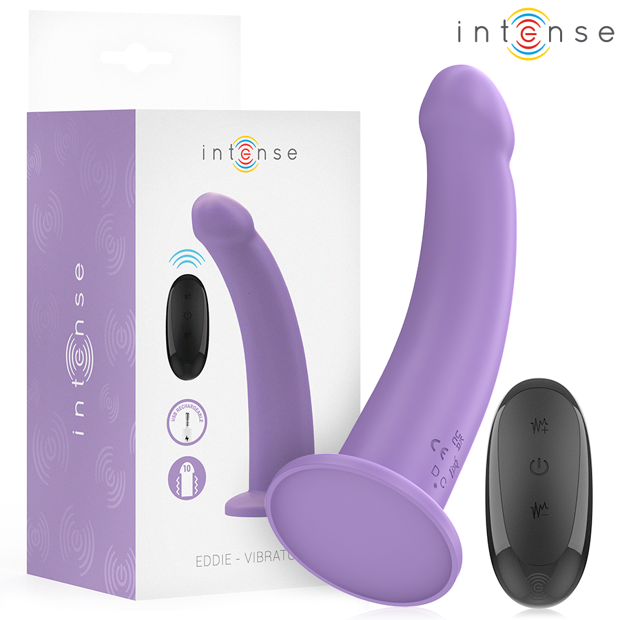 Intense - Eddie Vibrator 17,5 cm 10 Vibrationen Lila Fernbedienung