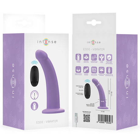 Intense - Eddie Vibrator 17,5 cm 10 Vibrationen Lila Fernbedienung