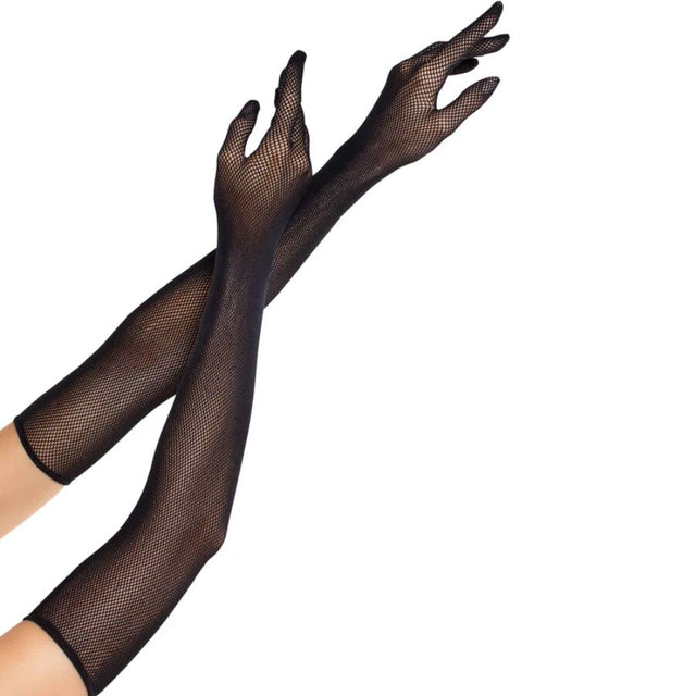 Leg Avenue - Opera Lange Netzhandschuhe Schwarz