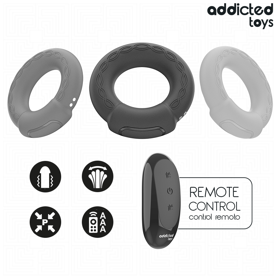 Addicted Toys - Vibrierender Cockring mit Wärmeeffekt und Fernbedienung