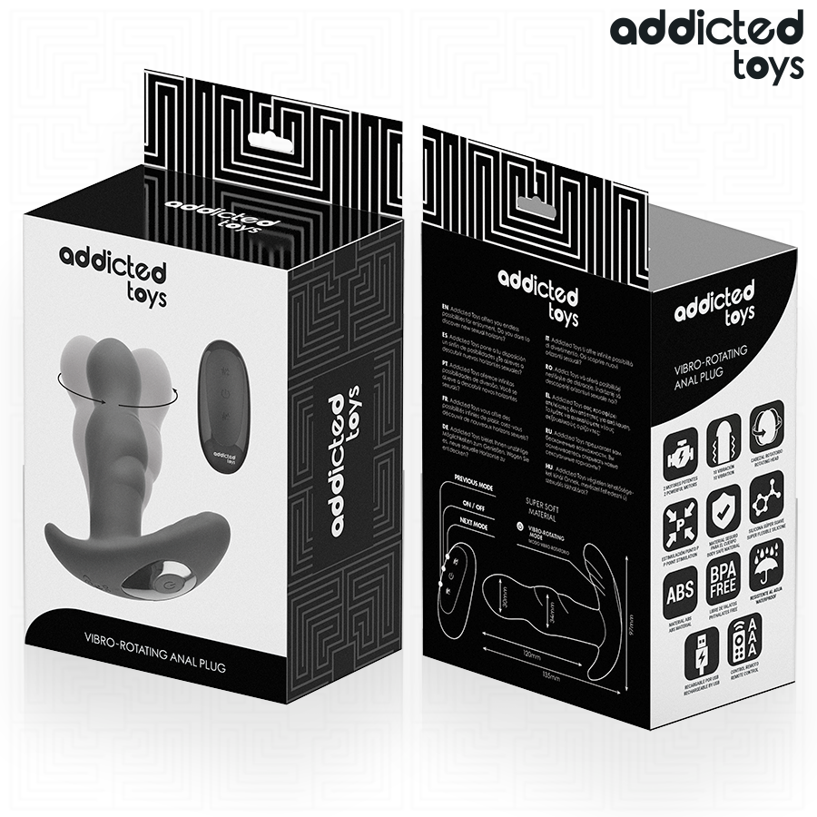 Addicted Toys - Rotierender Vibrierender Analstecker mit Fernbedienung