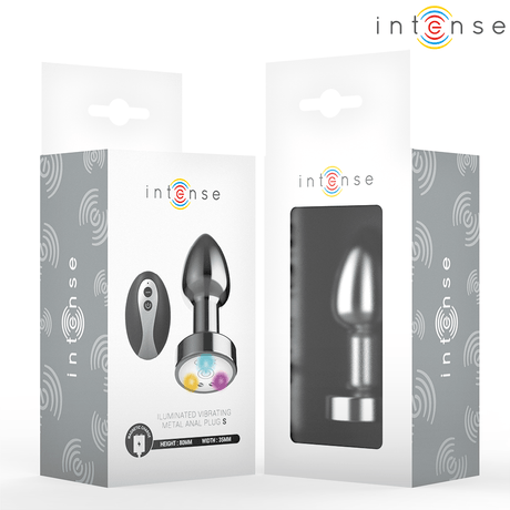 Intense - Vibrierender Analplug aus Metall mit LED-Leuchten und Fernbedienung - Grösse S