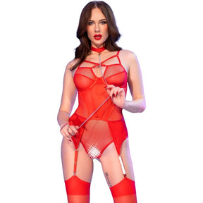 Chilirose - Cr 4879 Bodysuit ohne Unten Rot M