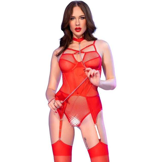 Chilirose - Cr 4879 Schrittloser Body Rot XL