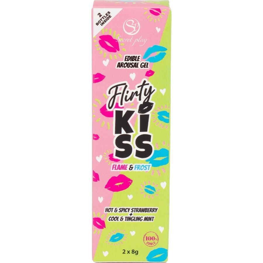 Secretplay - Flirty Kiss Gels mit Oralen Sex-Effekten Erdbeere & Minze 2 x 8 Gr