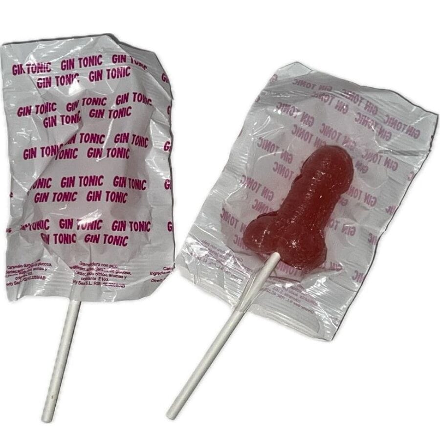 Diablo Goloso – 1 Penis-Lollipop Gin Tonic Erdbeergeschmack 10 % Alkohol