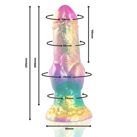 Epic - Iris Dildo mit Regenbogenfarbenen Hoden der Vergnügung