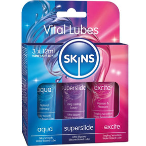 Skins – Vital Lubes Kit Aqua, Superslide & Excite Gleitmittel 3 x 12 ml