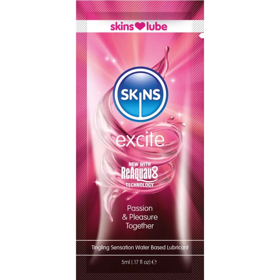 Skins - Excite Gleitmittel auf Wasserbasis, Einzeldosis 5 ml