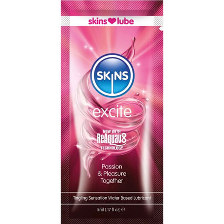 Skins - Excite Gleitmittel auf Wasserbasis, Einzeldosis 5 ml
