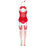 Livco Corsetti Fashion – Limpid Snowflakes Lc 90604 Body + Strümpfe + Weihnachtsstirnband L/XL