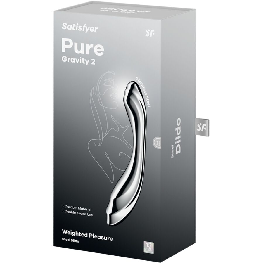 Satisfyer - Pure Gravity 2 Doppelendeller Dildo aus Edelstahl