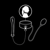 Fetish Submissive Bondage - Aufblasbares Würgehalsband mit Kette