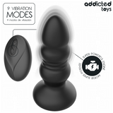 Addicted Toys – Rotierender Vibrierender Analplug mit LED-Licht und Fernbedienung
