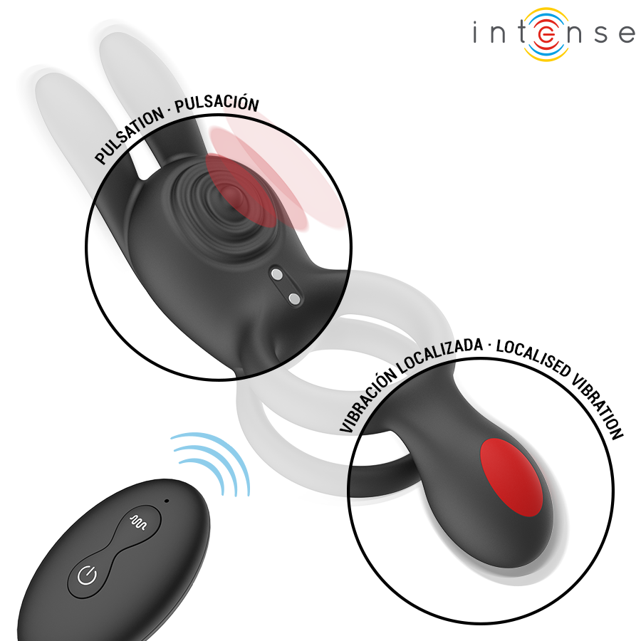 Intense - Quinn Doppelvibrationsring mit Fernbedienung
