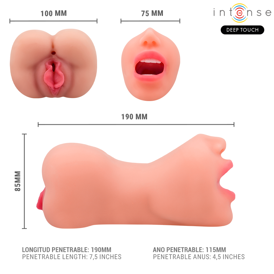 Intense Deep Touch – Riley Doppelmusturbator für Mund und Vagina