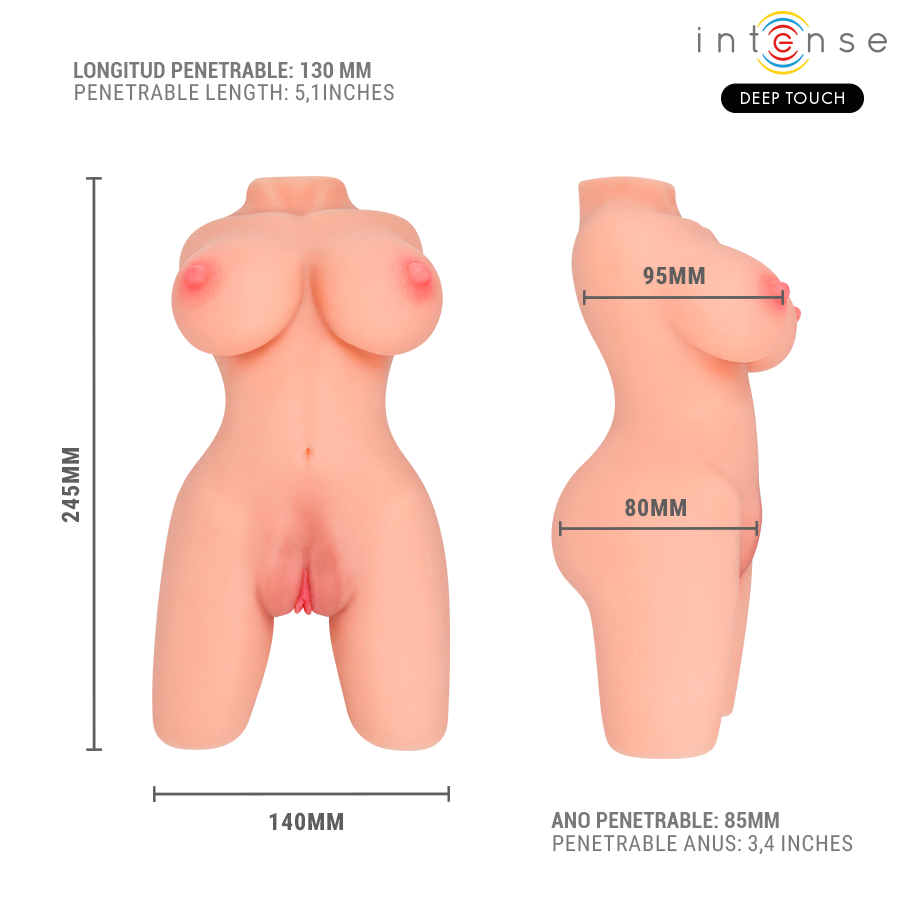 Intense Deep Touch - Jesse Torso Doppelter Vagina- & Anusammenbauer