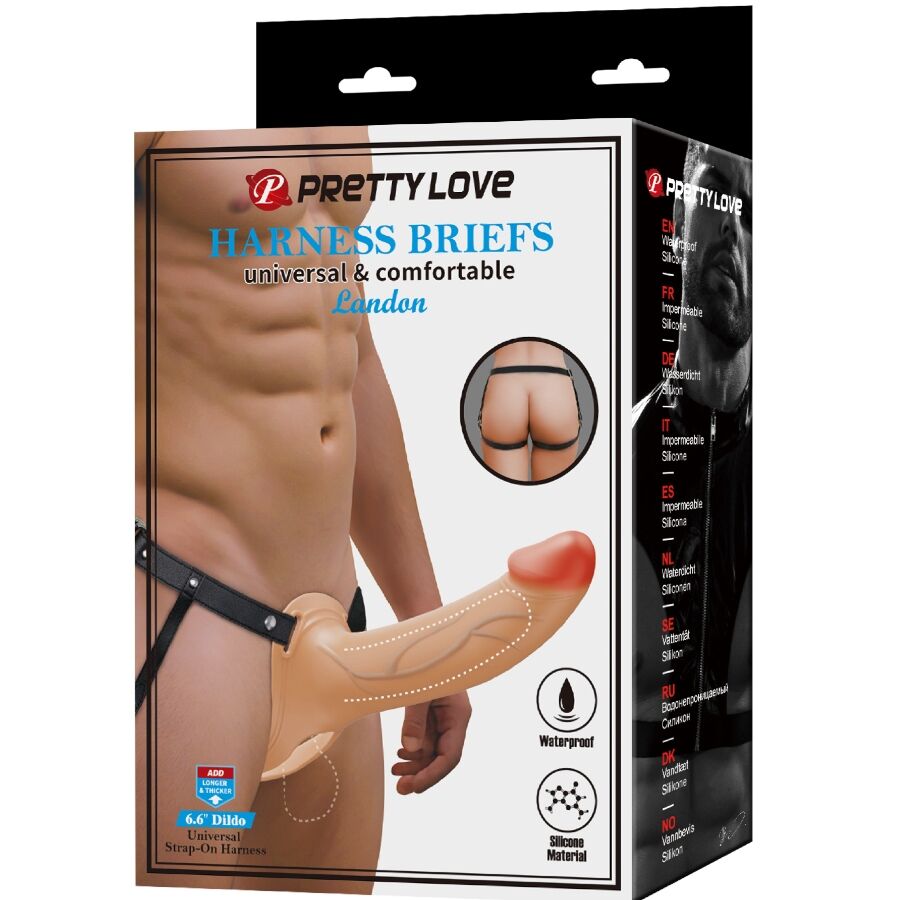 Pretty Love - Landon Vibrations-Strap-On für Hellhaut